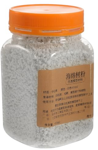 Polvere di Spugna per Alberi in Miniatura, 400ml Bianco | Modellismo Ferroviario e Paesaggi delle Fate, Aspetto Realistico senza Manutenzione