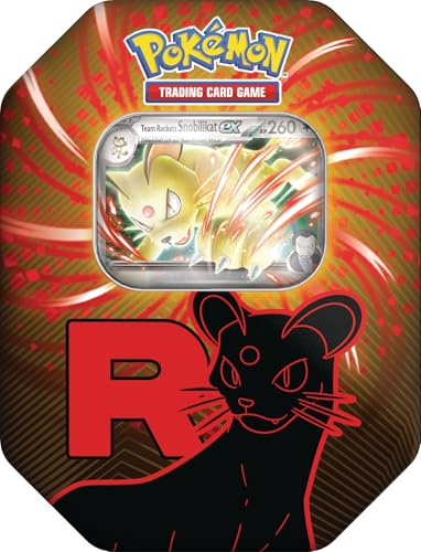 Pokémon-Sammelkartenspiel: Tin-Box Team Rocket – Snobilikat-ex (1 holografische Promokarte & 4 Boosterpacks)
