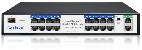 Goalake Switch Gigabit Ethernet PoE+ a 19 porte, 16 Gigabit PoE+ @240 W, 1 Gigabit uplink, 1 slot SFP Gigabit 802.3af/at