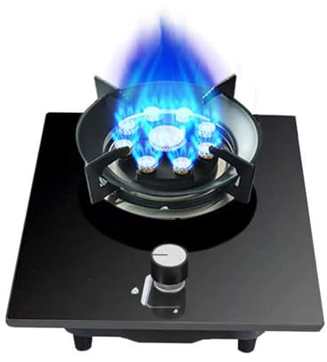 Fornello A Gas Da 5,0 KW, Bruciatore Wok A 9 Cavità, Piano Di Lavoro In Vetro Temperato, Con Protezione Antispegnimento, For Cucina, Kit For Fonte Di Gas NG/GPL(LPG)