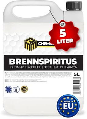 MRM Chemicals – Brennspiritus farblos 1 x 5L – Vielseitiger Alkohol für Haushalt, Werkstatt & Garten – zum Reinigen, Entfetten & Anzünden – rückstandsfrei & ergiebig