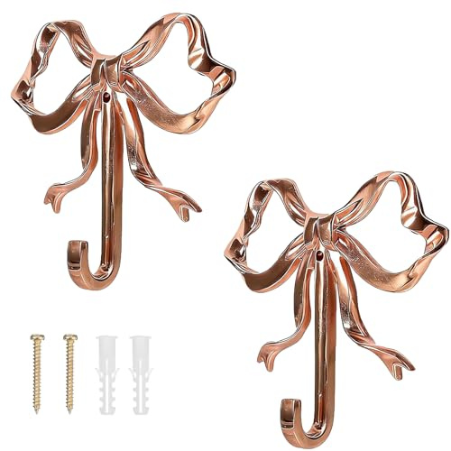 Ktnyl 2 Stück Garderobenhaken Gold, Kleiderhaken Gold, Dekorative Wandhaken, Wandhaken Garderobe, Stäbchen Garderobenhaken, Zinklegierte Retro-Kleiderhaken, Geeignet für Küche, Wohnzimmer, Bad(C)