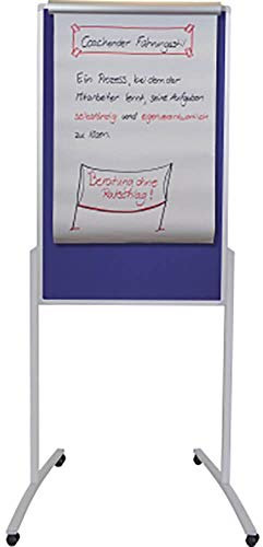 Franken MTF801303 Kombi Moderations Tafel mobil (Pin-/Schreibtafel und Flipchart, 125 x 78 cm) blau