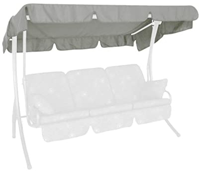 ANGERER Sonnendach für Hollywoodschaukel Swingtex hellgrau, 210 x 145 cm | passend für viele 3-Sitzer Hollywoodschaukeln, Schaukeldach Made in Germany, waschbarer Stoff