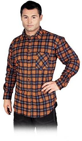 REIS Camicetta di protezione in flanella, blu scuro, arancione, taglia XXL