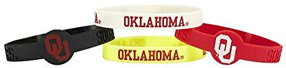 aminco NCAA Oklahoma Sooners Silicone Bracelets, 4-Pack