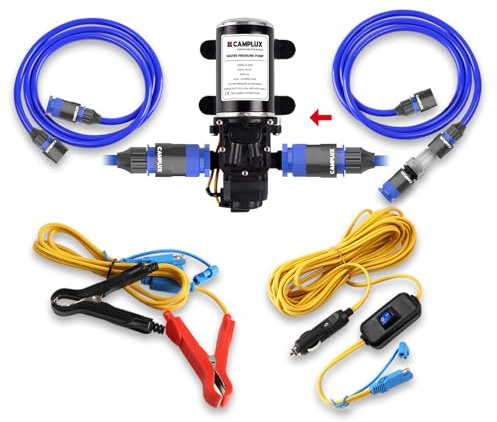 CAMPLUX 12V Water Pump 6L/Min, 65 PSI High Pressure Caravan Boat Gas Hot Water System