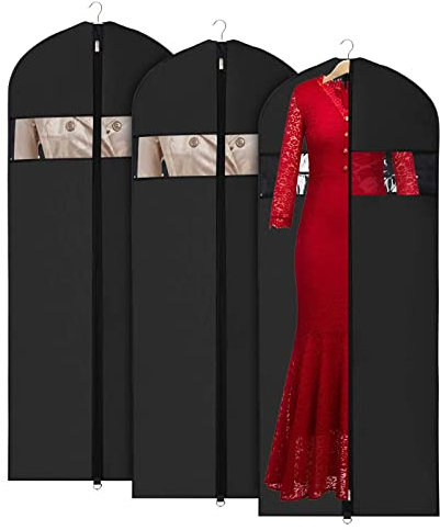 KEEGH Kleidersack für Lagerung und Reise 152cm Faltbare Kleiderhülle Abdeckungen Oxford Stoff Kleidersäcke Lang für Langes Kleid Anzüge Kleider Mäntel, 3 Stück