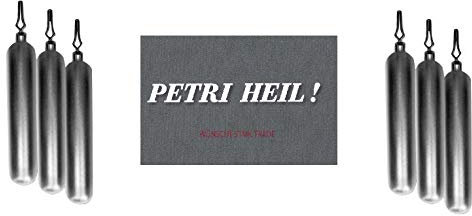 Set: 2 Packungen Behr Drop-Shot Blei Bleigewichte Long, 4 7 10 14 18 25 35 Gramm +Gratis Petri Heil! Aufkleber (14 Gramm)