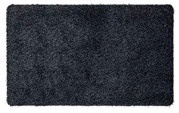 WohnDirect Magic Mat 50x75cm, Blau-Schwarz - Ultra Saugstarke, Waschbare und Rutschfeste Fußmatte aus Mikrofaser - Sehr dünn, passt unter fast jede Türe