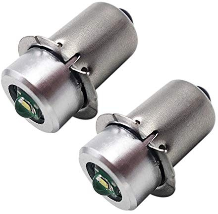Ruiandsion P13.5S PR2 LED Upgrade LED Flashlight Bulb DC 3-6V 3W Replacement Bulb for Maglite Work Torch Light (Pack of 2)