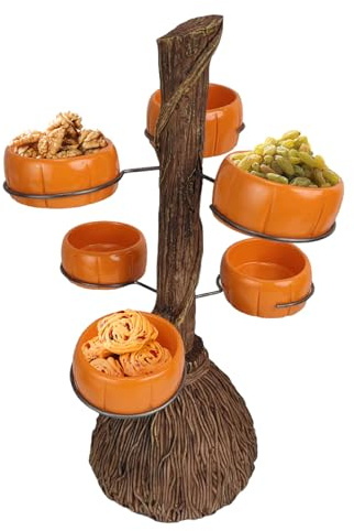 Halloween Snack Schalen, Halloween Kürbis Snack Schalen Mit Broom-förmiger Ständer, Süßigkeiten Halter Schüssel, , Biskuit Dessert Snack Aufbewahrung Für Halloween Weihnachts Teeparty Dekorationen