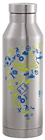 Step by Step isolierte Edelstahl-Trinkflasche, Mizu, auslaufsicher, spülmaschinenfest, BPA-frei, für Schule, Kindergarten, heiße & kohlensäurehaltigen Getränke, für Mädchen & Jungen, 560ml
