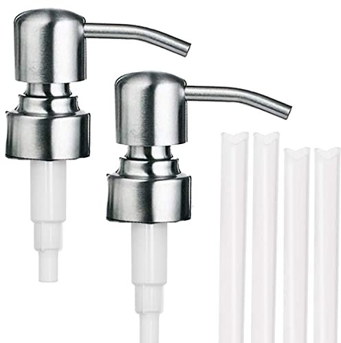 Dispenser di sapone coperchi in acciaio inox per lozione, pompe di ricambio per bottiglie standard da 226,8 g/453,6 g Boston rotonde da 28/400 fili, perfette per piatti, sapone, balsamo, shampoo