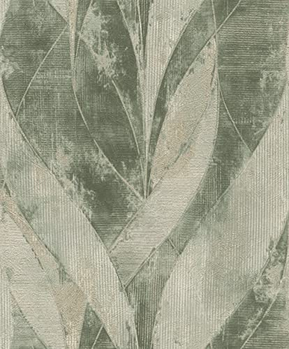 Rasch Concrete 520057 - Carta da parati in tessuto non tessuto, 10,05 m x 0,53 m, colore: Verde