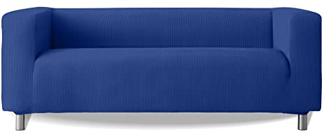 Milica Sofahusse kompatibel mit IKEA Klippan und ähnlichen Sofas mit hohen Armlehnen | Modell Aruba | Hochwertiger Stretch-Stoff, waschbar | Für Haustiere und Kinder geeignet | Farbe Blau
