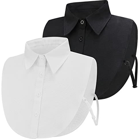 XEPST 2 Stück Frauen Kragen Abnehmbar Krageneinsatz Damen, Hälfte Shirt Bluse Dickey Kragen Detachable Collar Fake Collar Blusenkragen Einsatz Hemdkragen für Damen, Einheitsgröße