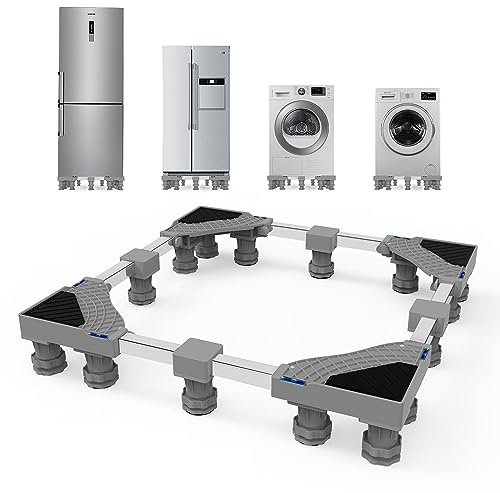 Kiss Core Mini Fridge Stand, Laundry Pedestal 29 Universal Fit Washer Pedestal, Adjustable Washer and Dryer Stand with 16 Strong Feet, Multi-Functional Washing Machine Base Stand for Washer and Dryer