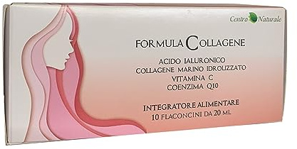 Collagene Marino Idrolizzato con Acido Ialuronico, Vitamina C e Coenzima Q10 – Integratore Alimentare Liquido, 10 Flaconcini da 20 ml