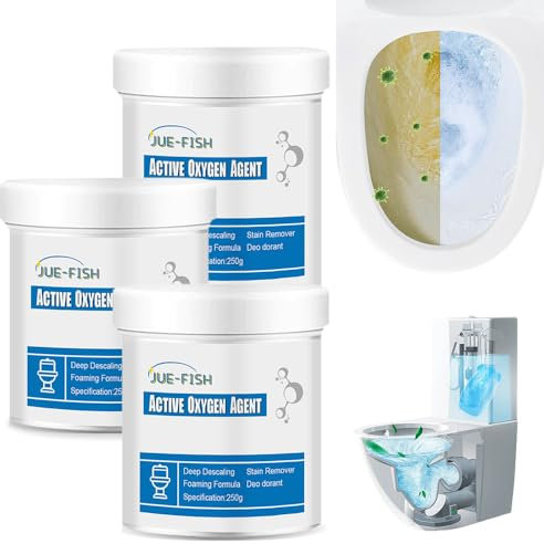 Toilet Active Oxygen Agent, 2024 Neu Toilette Aktiv Sauerstoff Mittel, WC Reiniger Schaum, Kraftvoller WC Reiniger, Kalkentferner Urinsteinlöser für Glanz und frischen Duft (250g-3)