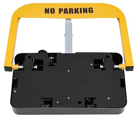 Parkeringsspärr, bil, parkeringslås, automatisk fjärrkontroll, parkeringslås, hopfällbar, parkeringsspärr, låsbar med 2 nycklar (gul)