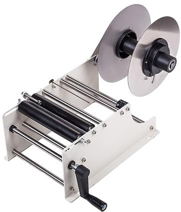 NGARY Round Bottle Labeling Machine, Manual Round Bottles Sticker Maker, 20-40PCS/min Labeling Device, Bottle Label Applicator with Product Positioning, for Width 26-130mm Length 25-260mm Label