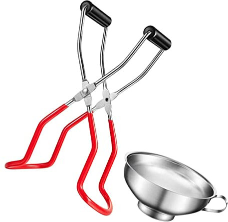ABOOFAN Pinzas Elevadoras Antideslizantes Para Tarros De Conservas De Inoxidable Con Mango Antiescaldadura Para Cocina y Conservación Segura De Botellas y Botes