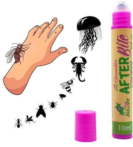 Penna Roll-On Dopopuntura Naturale - Sollievo Immediato da Prurito e Rossore per Punture di Zanzare, Vespe, Api, Zecche, Pulci, Meduse - Aloe, Menta e Citronella (10 ML)