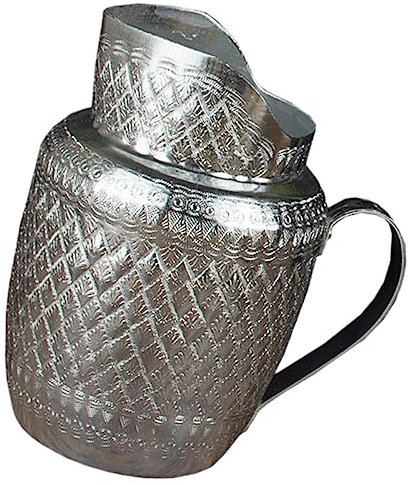 BESTOYARD Metal Wine Jug and Large Mouth Juice Kettle Stainless Steel Dispenser with Handle Vintage Kitchen Cup for Home Party and Restaurant Use
