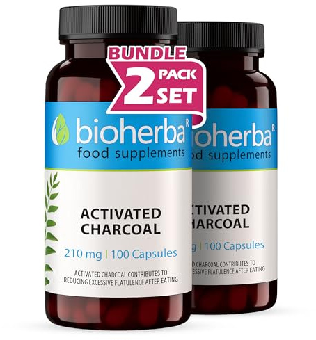 Activated Charcoal 210 mg – 200 Capsules | Traditional Herbal Supplement for General Wellness by BIOHERBA