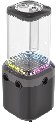 CORSAIR iCUE Link XD6 RGB Elite Pump/Reservoir Unit – FlowDrive Max Pump, Built-in Temperature Sensor, 22 Addressable RGB LEDs, 440ml Transparent Nylon Reservoir – Stealth Gray