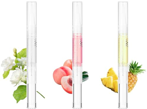 LOPHE Aceite de Cuticulas Uñas, 3*3ml Set de Aceite Hidratante de Cutícula, Sabores Mixtos, Aceite Nutritivo para Uñas para Fortalecer y Reparar las Cutículas Agrietadas y Secas (Combinación C-3pcs)