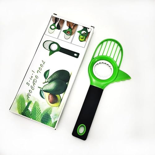 Avocadoschneider 3-in-1 – Avocado Tool mit Edelstahl-Kernentferner, Fruchtteiler & Slicer – Avocado Schneider mit rutschfestem Griff – Küchengerät für Kiwi, Drachenfrucht & mehr