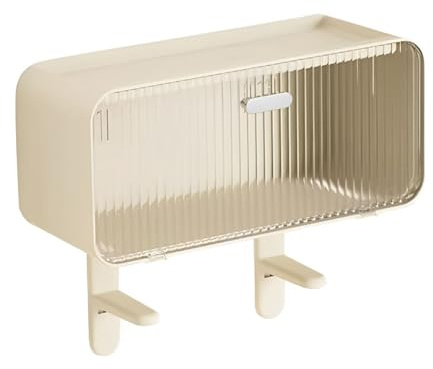 Wandschrank Küche Hängend Schmal Wandschrank Bad Weiß Klappbare Schranktür Papierhandtuchhalter Unten Schutzgitter Oben Geeignet für Büro, Badezimmer und Küche(40.7 * 17 * 33cm)