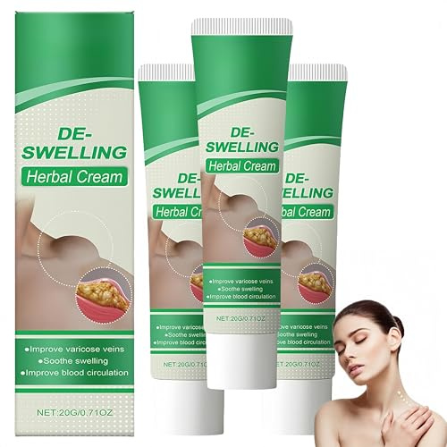Crema disintossicante linfatica alle erbe, creme antigonfiore per le gambe, lozione lenitiva anticellulite naturale per collo e ascelle, favorisce una pelle più tonica (3 Pezzo)