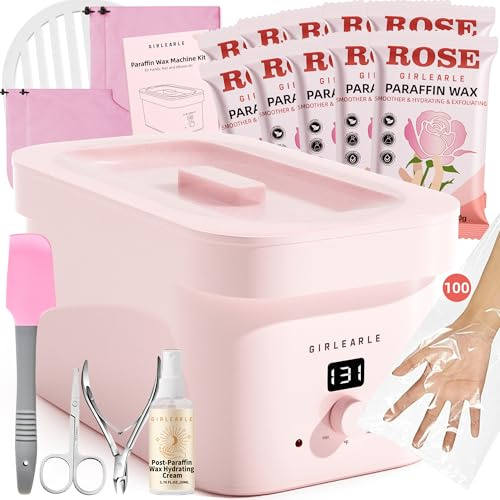 GIRLEARLE 7000ml Paraffin Wax Machine for Hands and Feet, Hand Wax Paraffin Machine Bath with 4.4 lbs Paraffin Wax Refills for Hands, Feet, Elbows & Body to Relieve Stiff Muscles & Joints