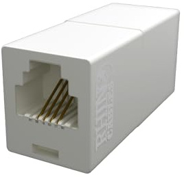 rhinocables - RJ11 Extension Cable | 6P4C Connectors for Secure Connection | Universal Compatibility with Modems & Phones | Lightweight Unshielded Design | Male to Female Coupler, White