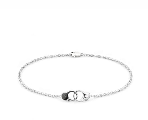 Sovats 925 Sterling Silber Handschellen Armband für Damen, Minimalistisches Kettenarmband, Symbol Schmuck, Karabinerverschluss