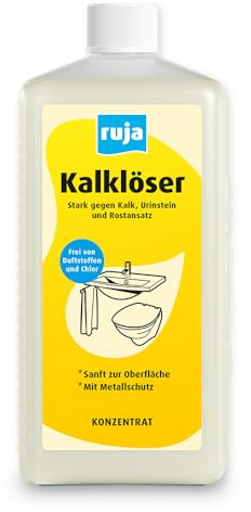 ruja Kalklöser 1 Liter | Badreiniger Konzentrat gegen Kalk, Urinstein, Zementschleier und Wasserflecken | für den gesamten Sanitärbereich