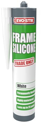 EVO-STIK Frame Silicone Sealant, Ideal for Door and Window Frames, Highly Waterproof, Permanently Flexible, Lasts up to 25 Years, Colour: White, Size: 290ml