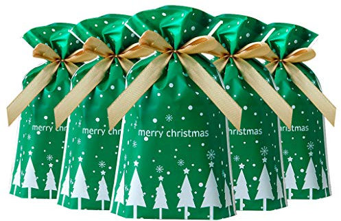IBLUELOVER Adventskalender Weihnachtskalender Zum Befüllen 50pcs Weihnachten Geschenktüten Kordelzug Süßigkeiten Tüten Nikolaus Partytüten Kekse Plätzchen Weihnachtstüten Geschenkverpackung