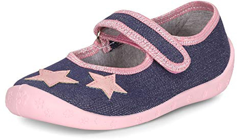 Ladeheid Pantofole Ballerine Bambina LARW007 (Jeans Rosa Stelle, 25 EU)