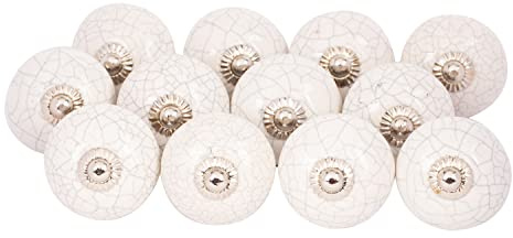 Shah Crafts.Ceramic Door Knobs Set of 8 Assorted Designs Handmade Door Knob Vintage Shabby Chic ForInterior Furniture, Cabinet Cupboard Wardrobe Drawers Pulls Handles