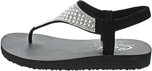 Skechers Women's Cali Meditation Rockstar, Black Mitobuck/Rhinestone Trim, 6 UK
