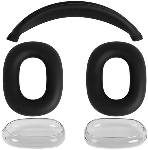 Kopfband Abdeckung kompatibel mit Apple Airpods Max, Silikon Hülle kompatibel für AirPods Max,Silikonhülle für AirPods Max,Apple AirPods Max für Anti-Fingerabdruck & Anti-Kratzer & Anti-Staub, Schwarz