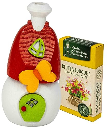 Seiffener Volkskunst | Casetta in legno 13 cm | Primavera Estate Autunno | Incantesimo Primavera con Farfalla