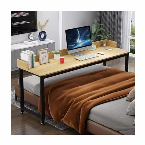 Überbetttisch Überbetttisch mit Rollen, mobiler Mehrzweck-Laptop-Computertisch, King-Size-Betttisch, Betttisch auf Rollen, Überbett-Laptoptisch (Color : Black Legs, Size : 180x40x80cm)