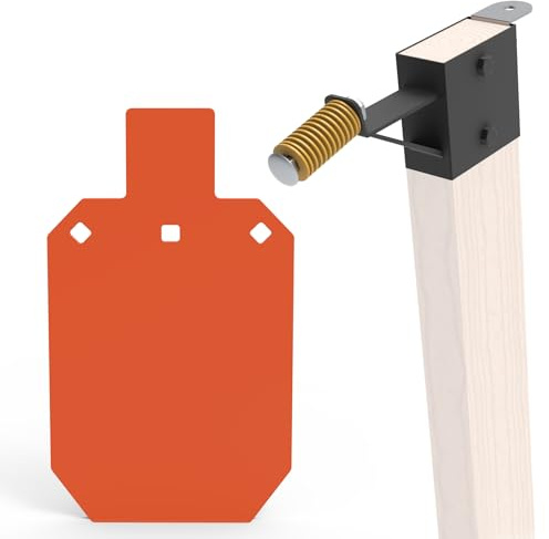 KNINE OUTDOORS AR500 Stahl-Zielscheibe zum Schießen, 0,95 cm dickes Metallziel, Silhouetten-Metall-Gong-Zielscheibe, 17,8 x 30,5 cm, Neonorange