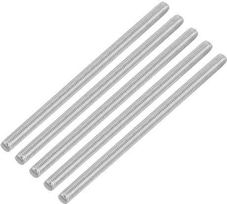 QUARKZMAN M5 x 100mm de Varilla Roscada Completa, 5Pcs Pernos de Barra de Acero Inoxidable Rosca a la Derecha, para Ensamblaje de Muebles y Maquinaria
