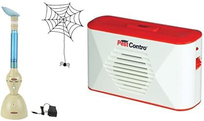 Lentek Cordless Battery Operated Vacuum Spider Catcher with Charging Stand Rechargeable Electronic Insect Trap + Portable Ultrasonic Rodent Repeller Battery Operated Non-Lethal Pest Control Mice Rats